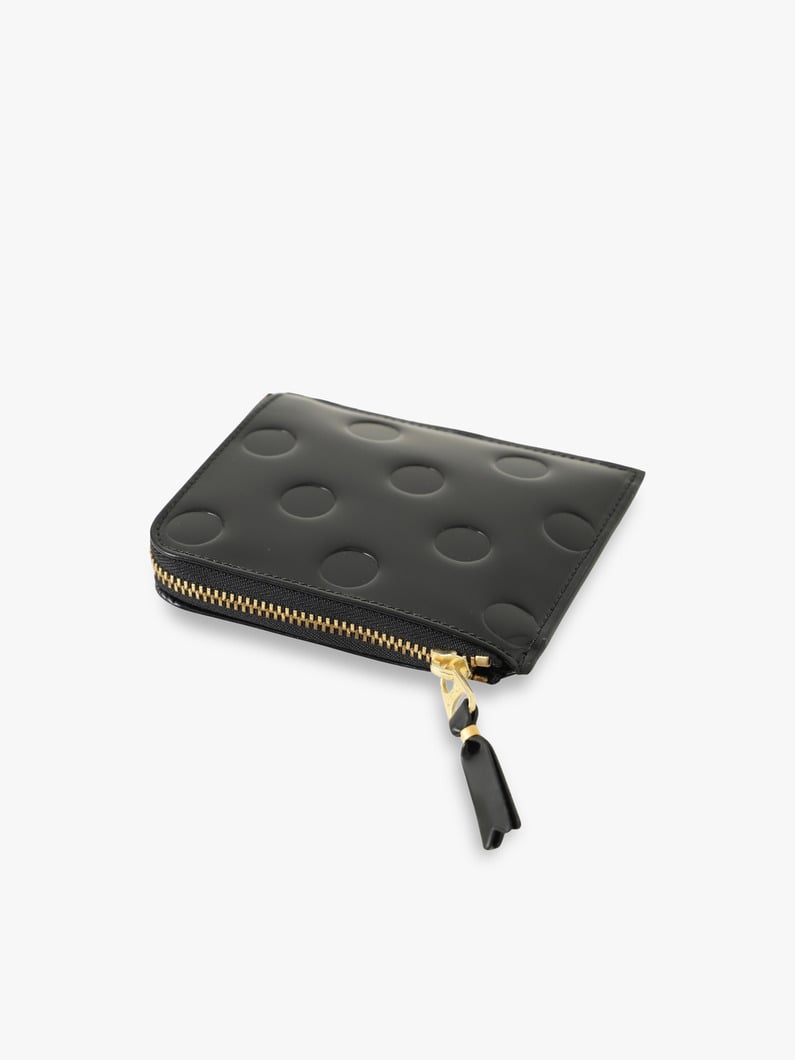 ドット エンボス Lシェイプド ジップウォレット 詳細画像 black 2