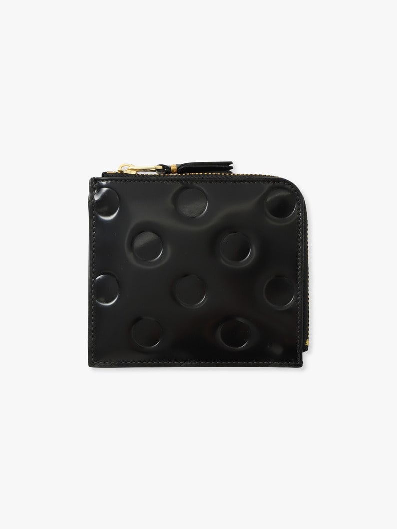 ドット エンボス Lシェイプド ジップウォレット 詳細画像 black 1