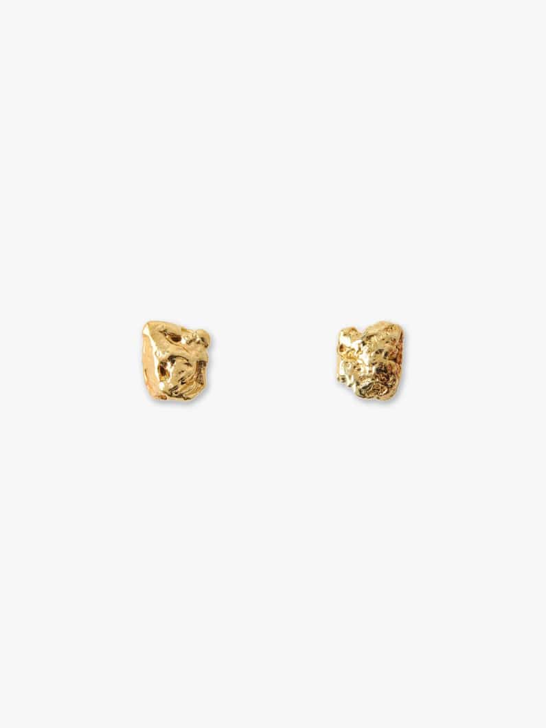 Gold Nugget Pierced Earrings（Large） 詳細画像 yellow gold