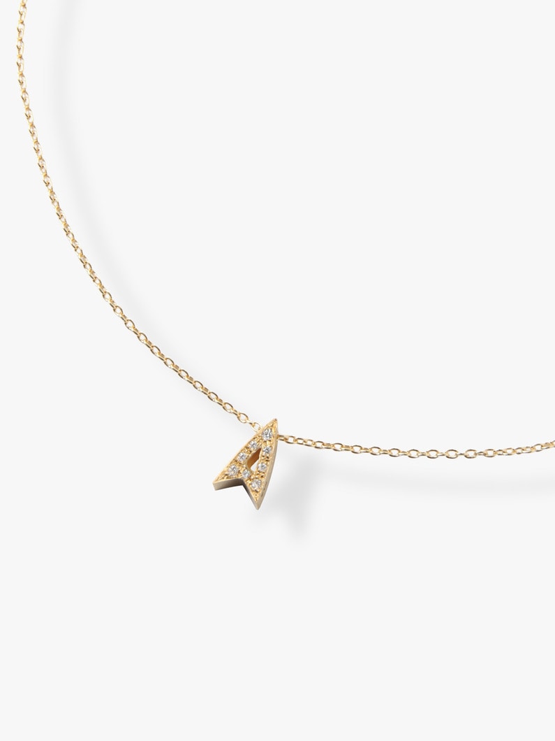 18Kイエローゴールド＆ホワイトダイヤモンドアルファベットネックレス（A） 詳細画像 A 1