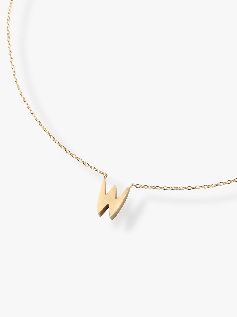 18K Yellow Gold ＆ White Diamond Alphabet Necklace (W) 詳細画像 W 2