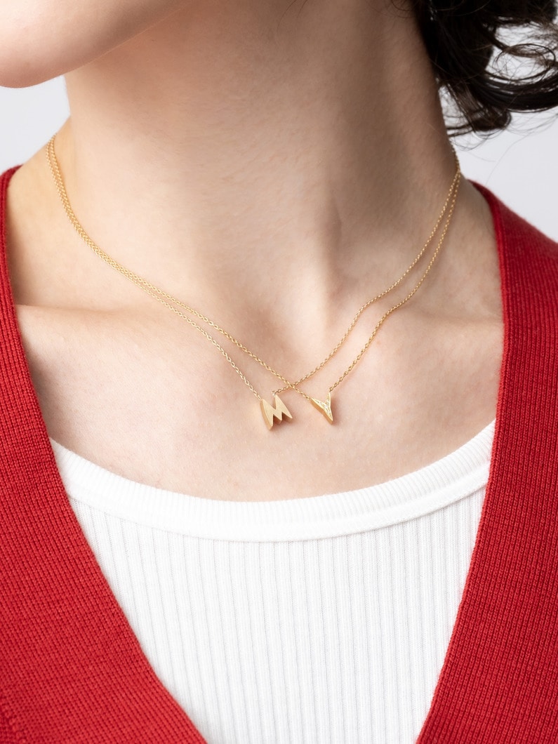 18Kイエローゴールド＆ホワイトダイヤモンドアルファベットネックレス（Y） 詳細画像 Y 5