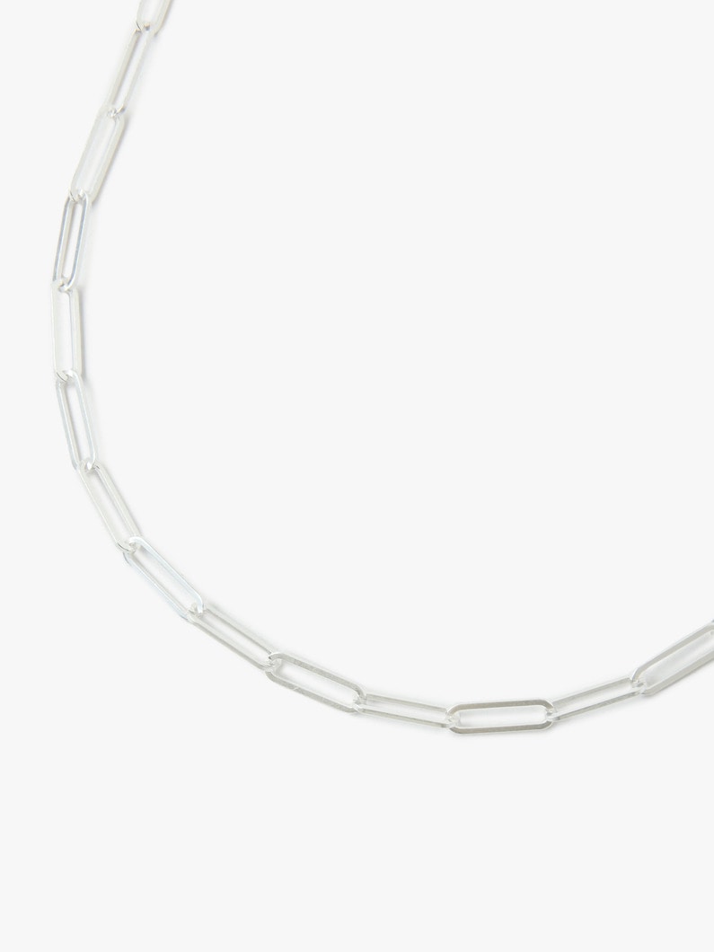 Small Paper Clip Chain Necklace (Unisex) 詳細画像 silver 1