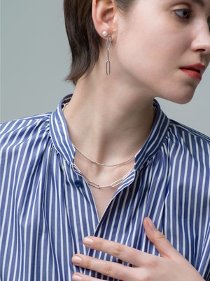 Large Paper Clip Chain Necklace (Unisex) 詳細画像 silver