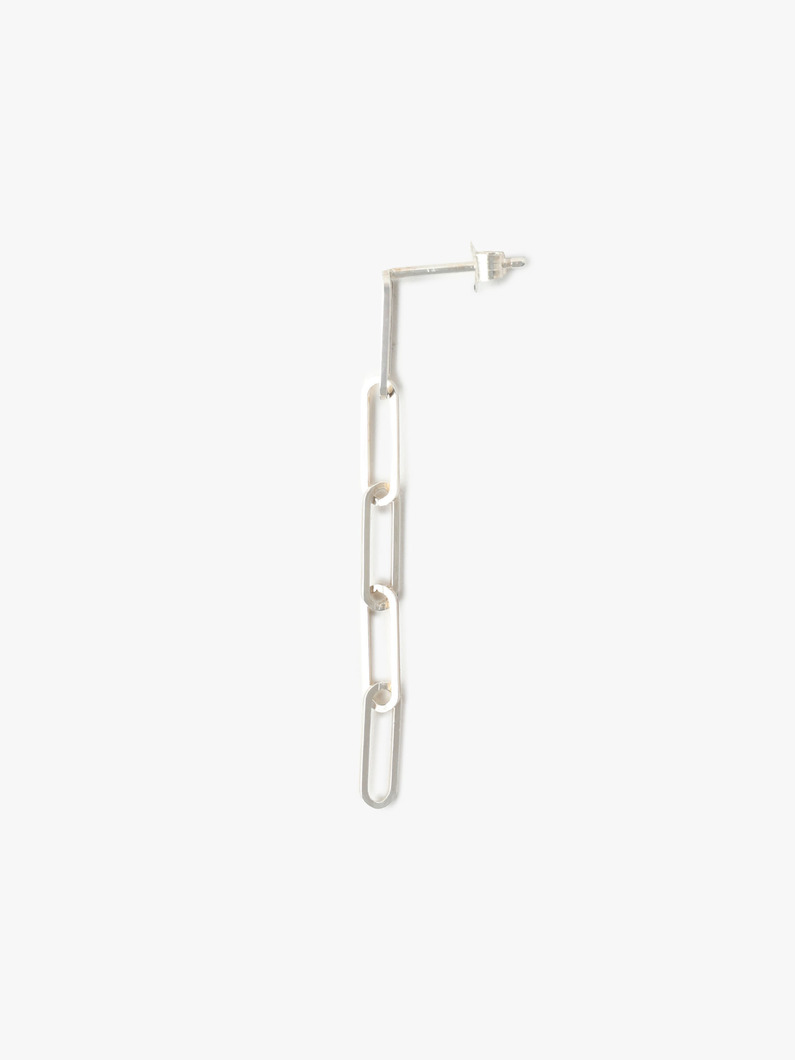 Small Paper Clip Chain Pierced Earrings 詳細画像 silver 3