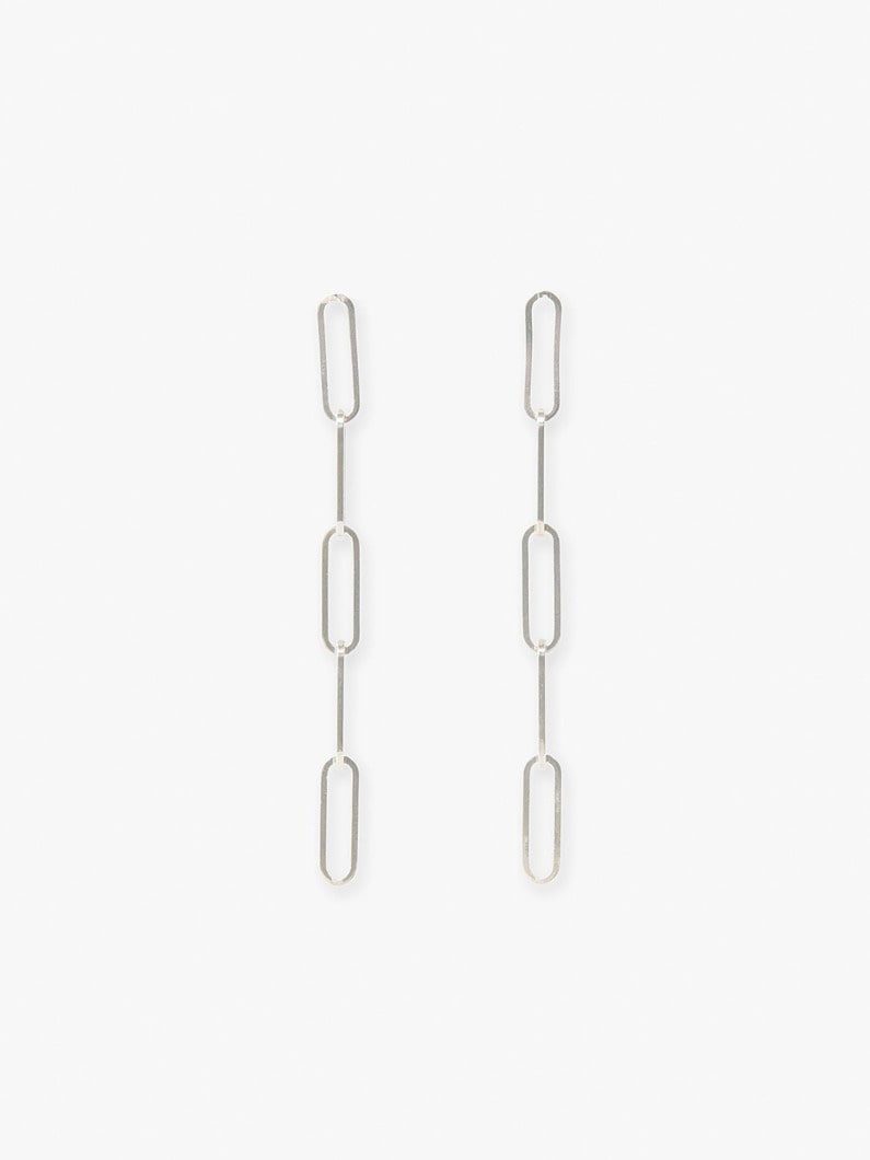 Small Paper Clip Chain Pierced Earrings 詳細画像 silver 2