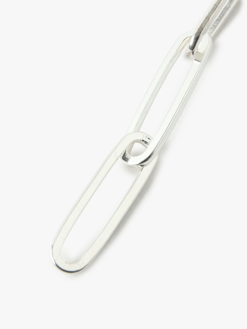 Large Paper Clip Chain Pierced Earrings 詳細画像 silver 4