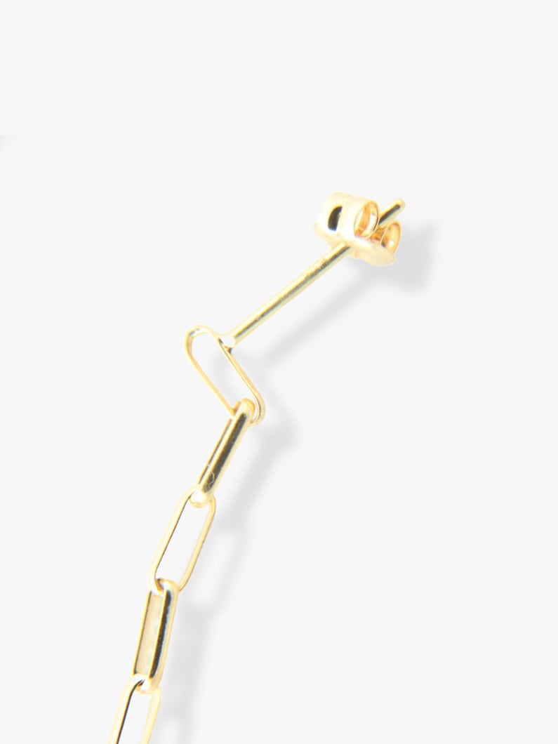 Gold Paper Clip Chain Pierced Earrings 詳細画像 yellow gold 2