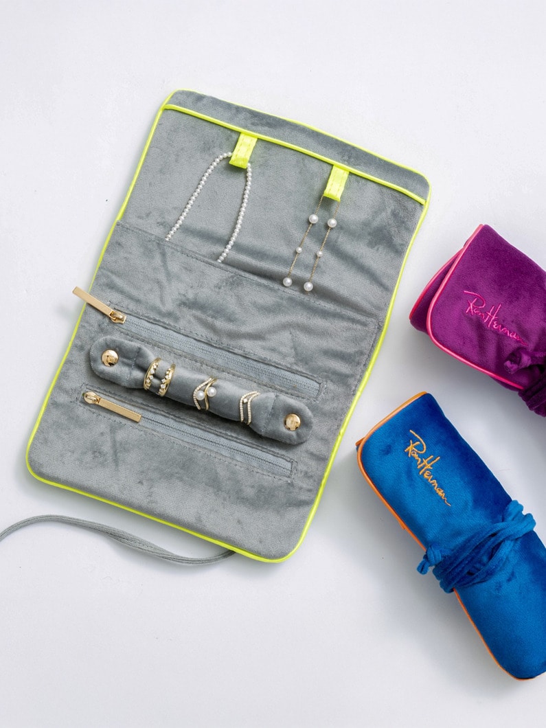 マニーローズ　トラベルポーチ ジュエリー トラベル ポーチ（ブルー/パープル/グレー）｜Ron