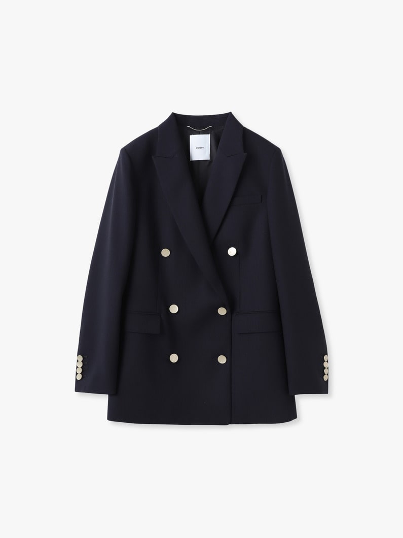 ハイツイスト ツイル クレープ ダブルブレスト ジャケット 詳細画像 navy