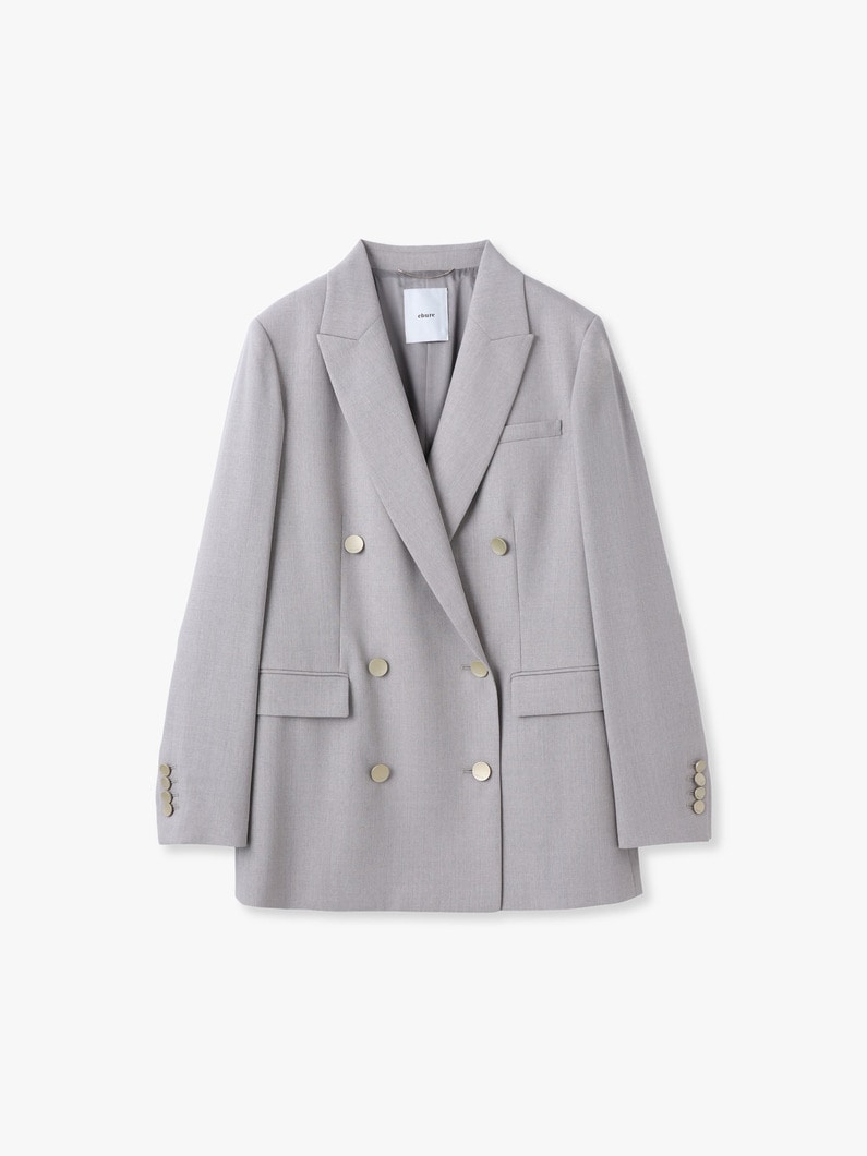 ハイツイスト ツイル クレープ ダブルブレスト ジャケット 詳細画像 top gray 1