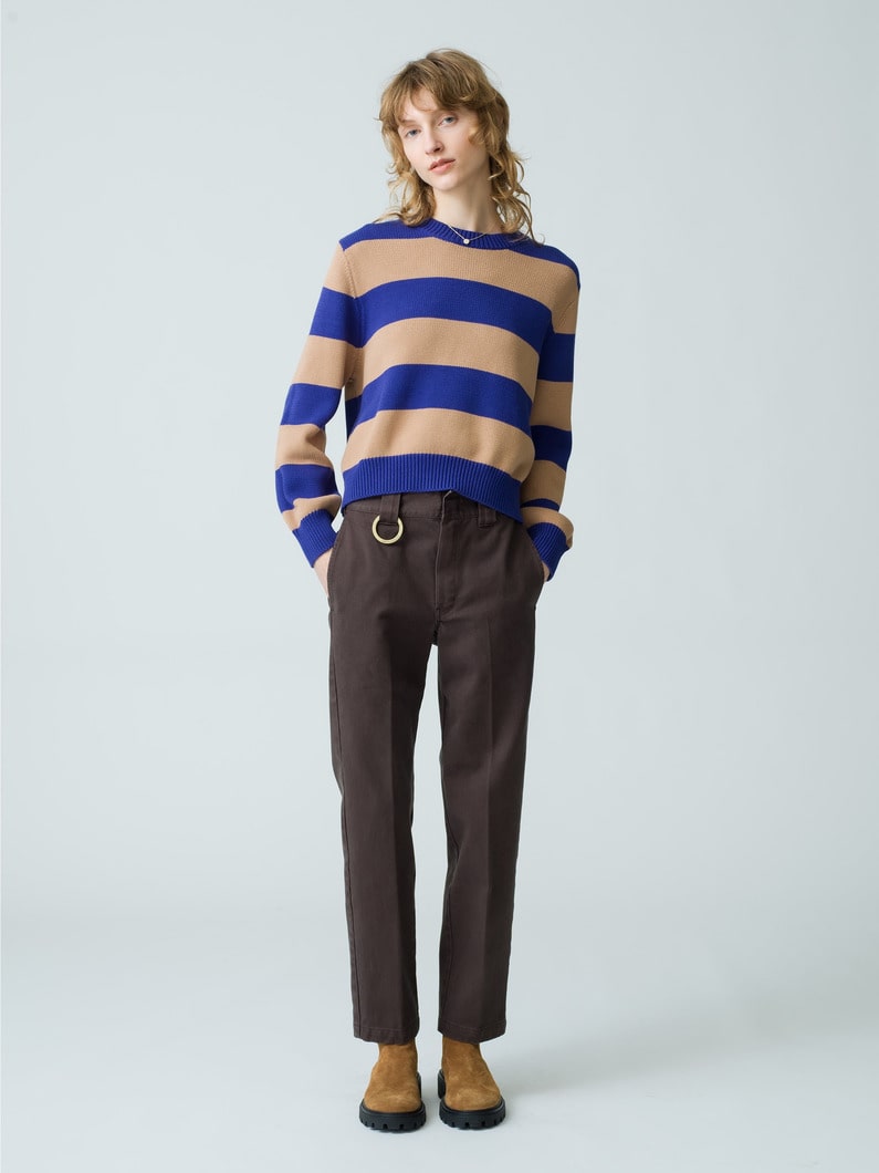 Organic Cotton Tapered Fit Pants (women) 詳細画像 brown