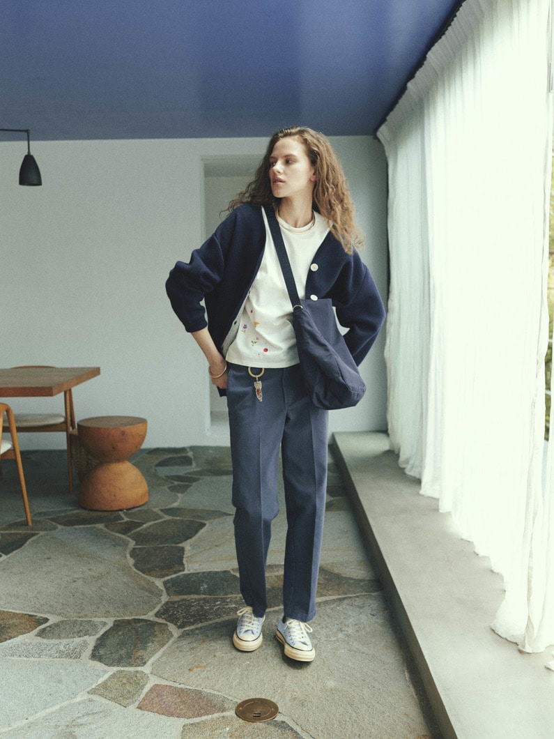 Organic Cotton Tapered Fit Pants (women) 詳細画像 blue 1