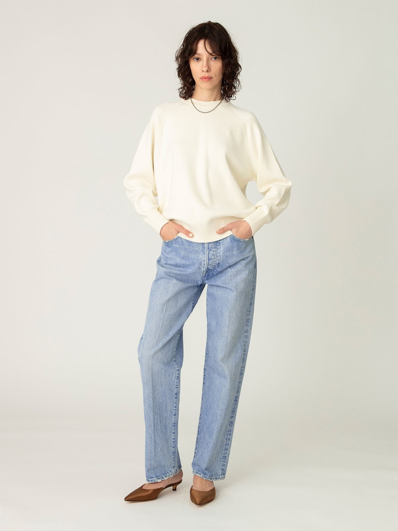 ウォッシュド デニム ストレート パンツ 詳細画像 light blue