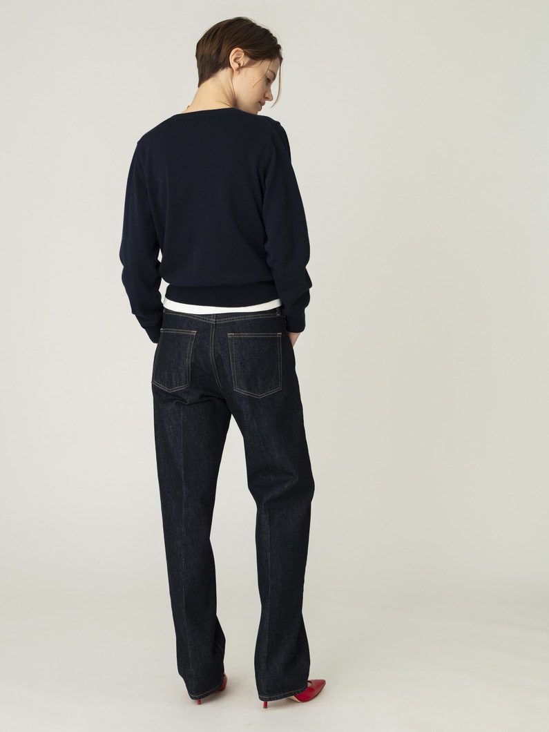 ウォッシュド デニム ストレート パンツ 詳細画像 indigo 3