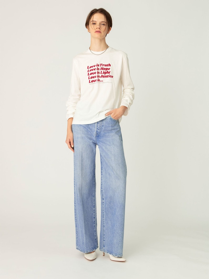 ウォッシュドデニム ワイドストレート パンツ 詳細画像 light blue 2