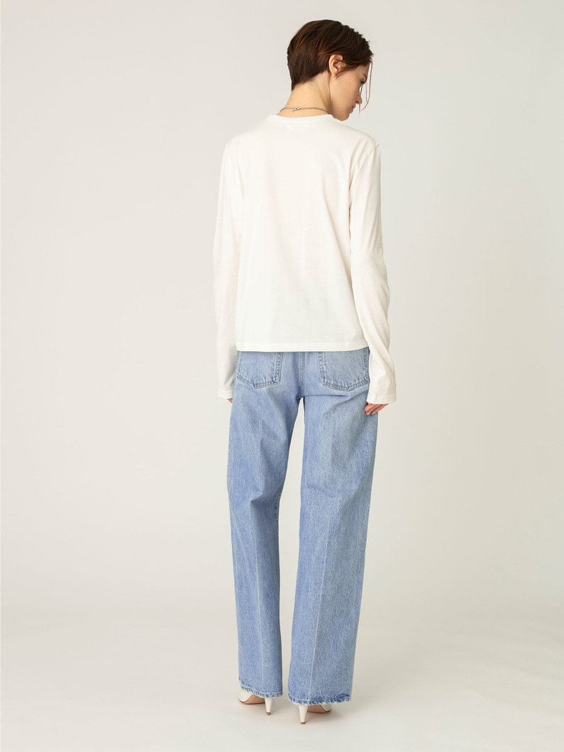 ウォッシュドデニム ワイドストレート パンツ 詳細画像 light blue 3