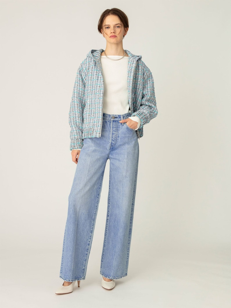 ウォッシュドデニム ワイドストレート パンツ 詳細画像 light blue 4