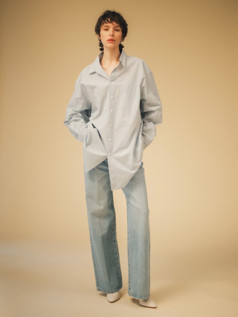 ウォッシュドデニム ワイドストレート パンツ 詳細画像 light blue 5