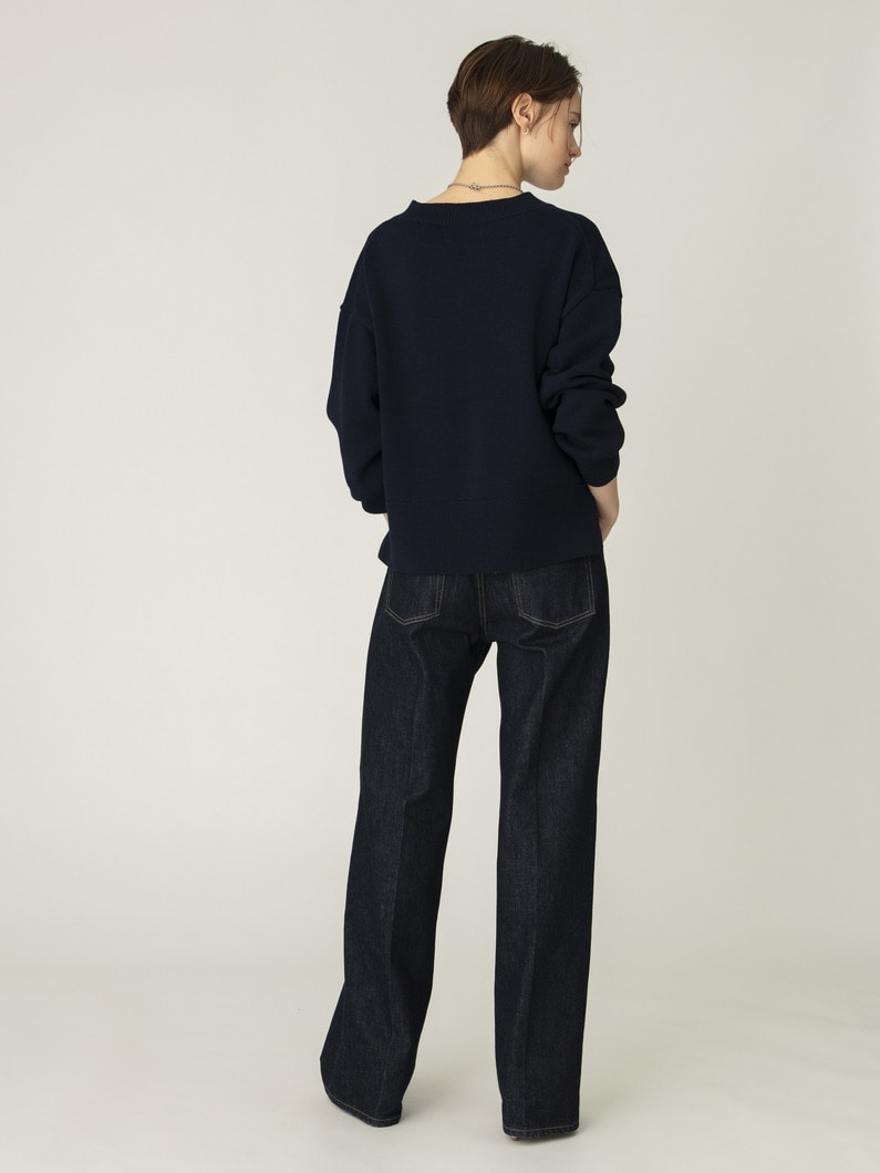 ウォッシュドデニム ワイドストレート パンツ 詳細画像 indigo 2