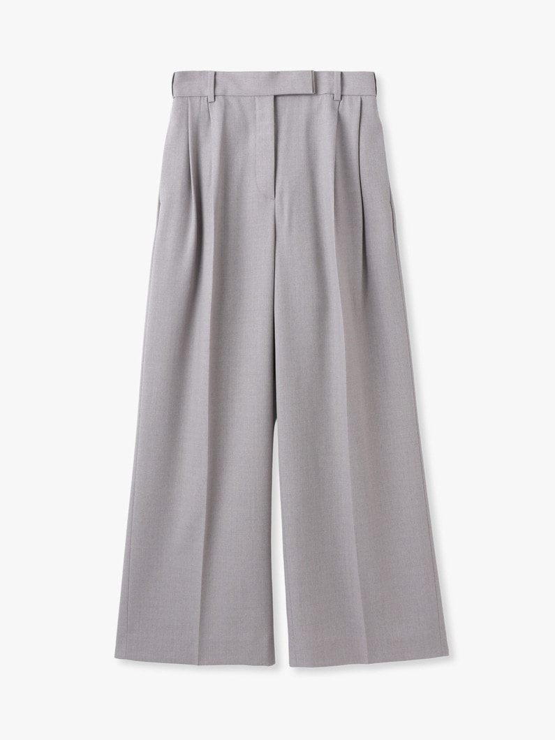 ハイツイスト ツイル クレープ ワイドパンツ 詳細画像 top gray