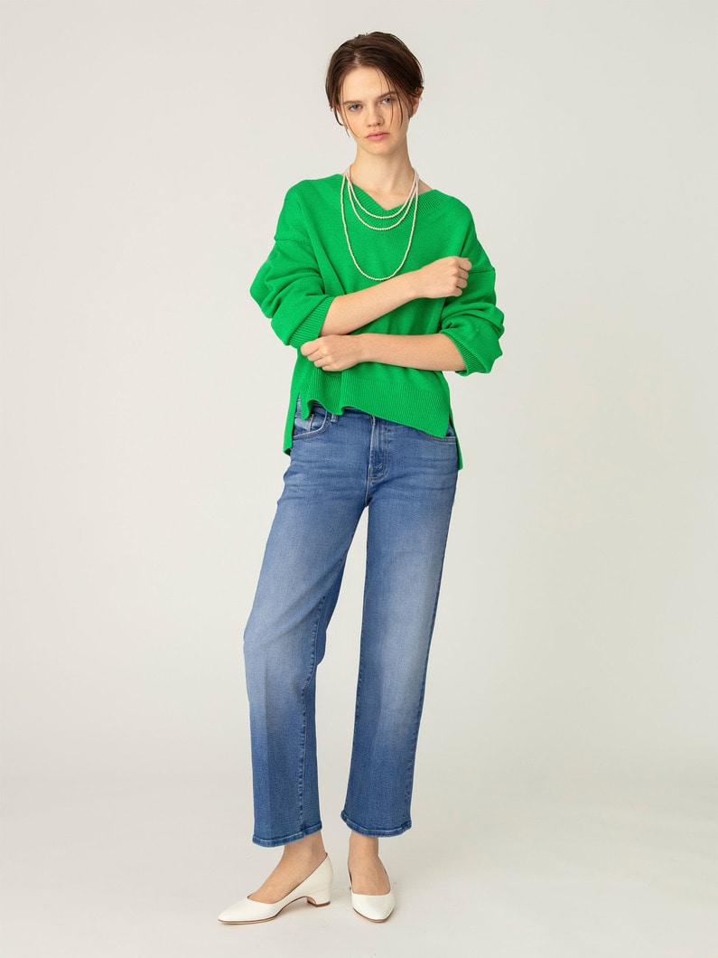 ミッドライズ ランブラー ジップ アンクル デニムパンツ 詳細画像 light blue 1