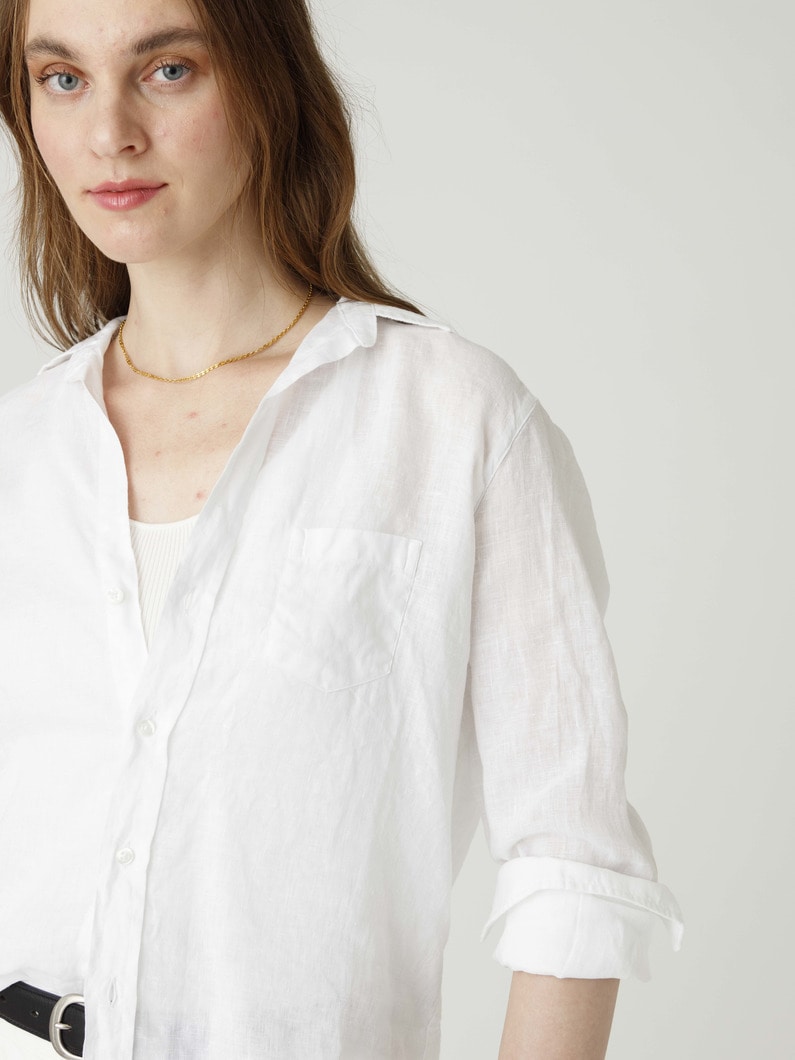 アイリーン リネン シャツ (ホワイト) 詳細画像 white 3