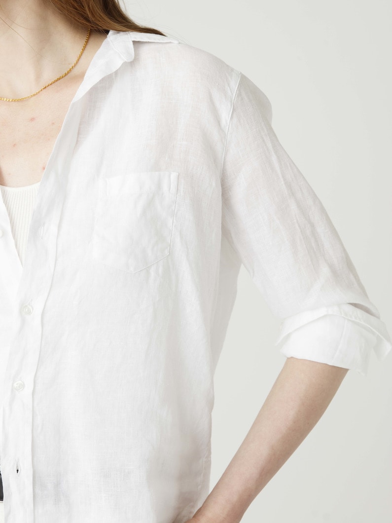 アイリーン リネン シャツ (ホワイト) 詳細画像 white 4