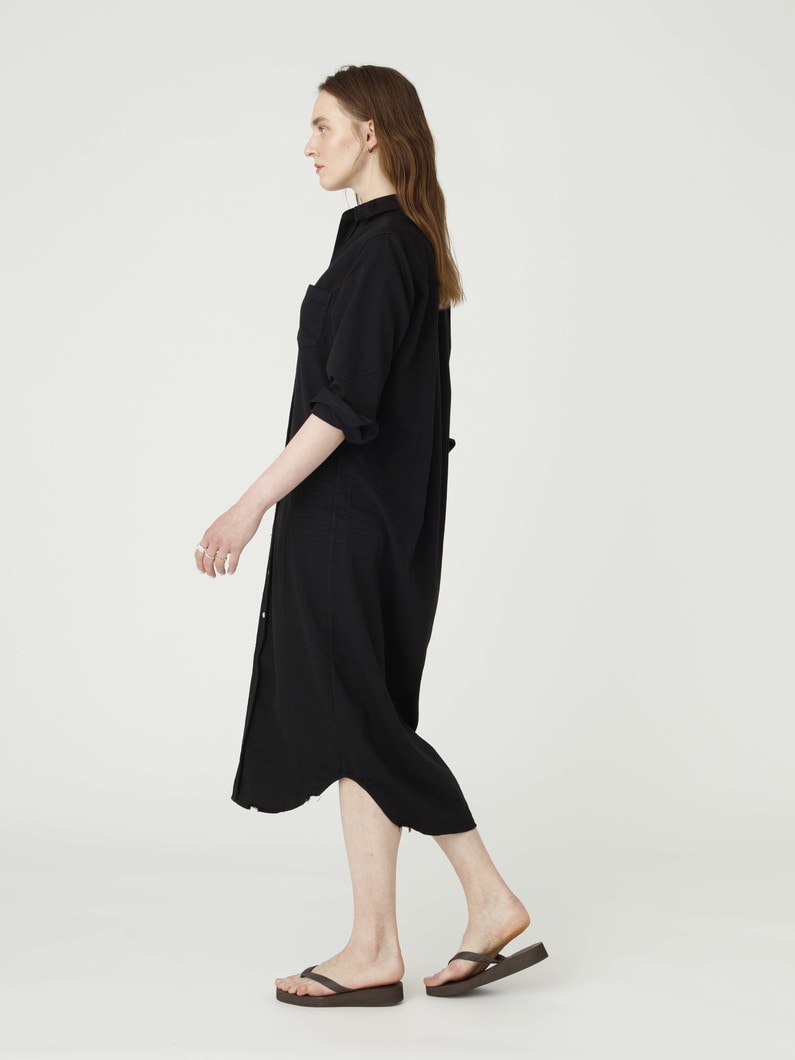 ローリー ストーンウォッシュド インディゴ シャツドレス（ブラック） 詳細画像 black 3