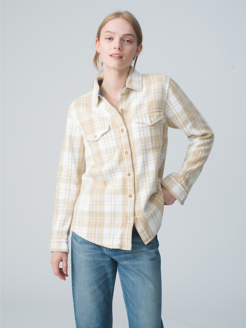 Blanket Checked Shirt (multi/beige/women) 詳細画像 beige 1
