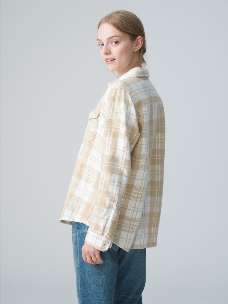 Blanket Checked Shirt (multi/beige/women) 詳細画像 beige 2