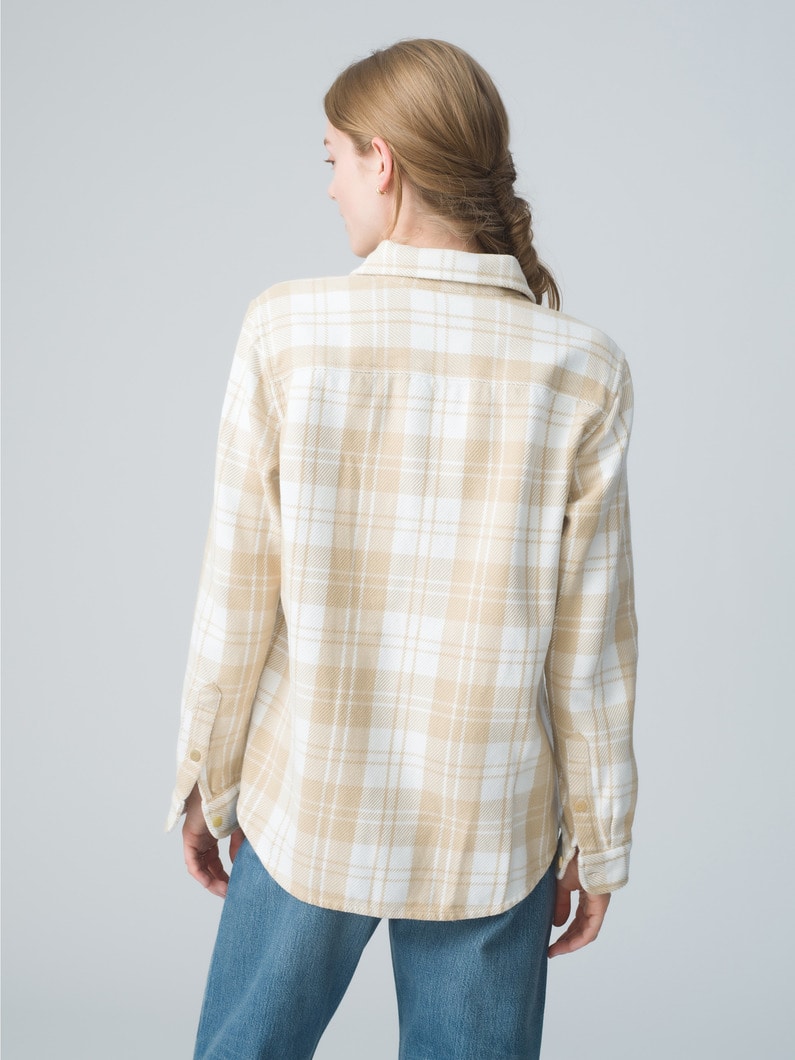 Blanket Checked Shirt (multi/beige/women) 詳細画像 beige 3
