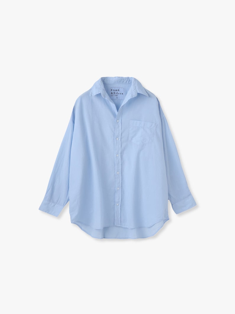 マッケンジー コットン シャツ (ホワイト/ブルー) 詳細画像 blue