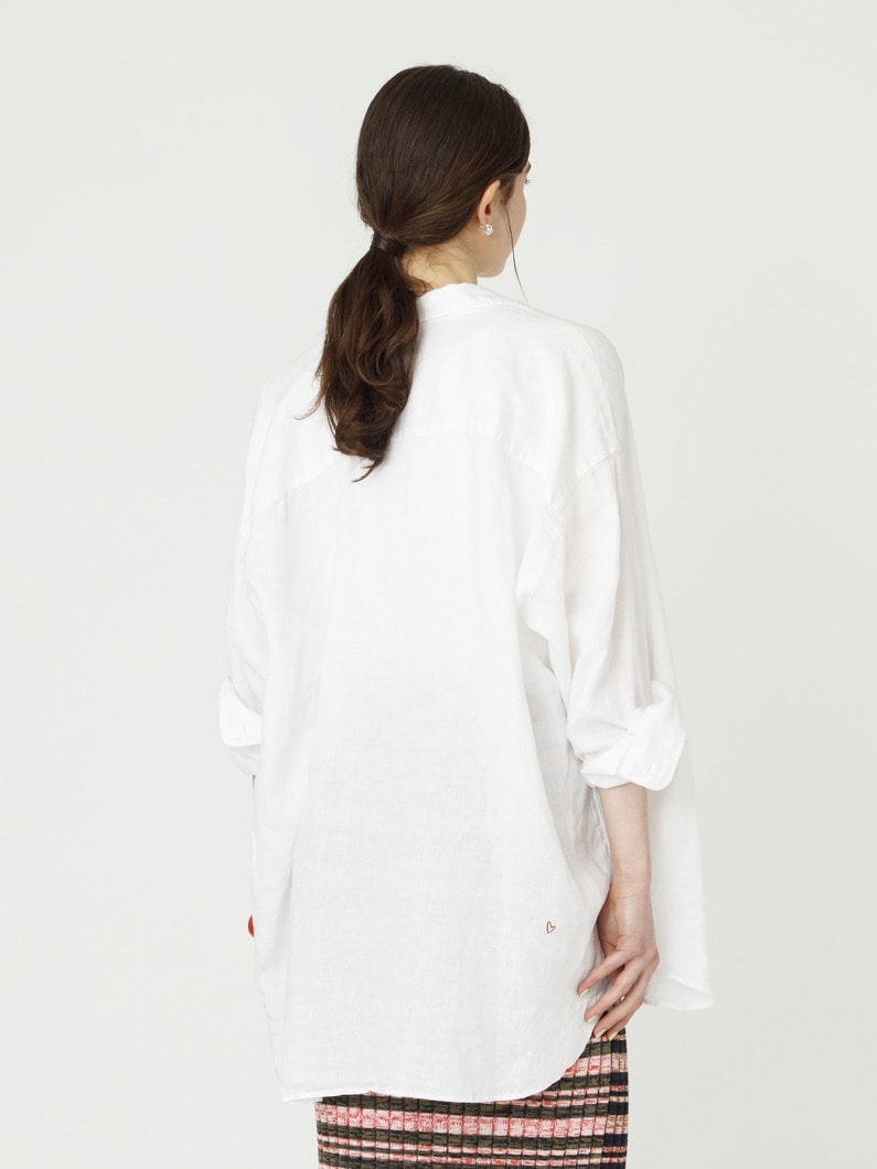 マッケンジー クラシックリネン エンブロイダリー シャツ 詳細画像 white 2