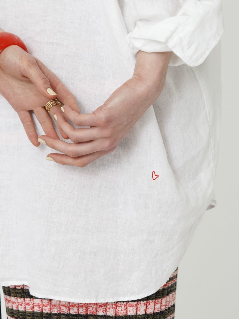 マッケンジー クラシックリネン エンブロイダリー シャツ 詳細画像 white 3