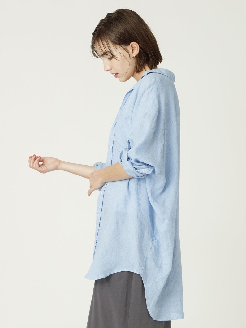 マッケンジー クラシックリネン エンブロイダリー シャツ 詳細画像 light blue 2