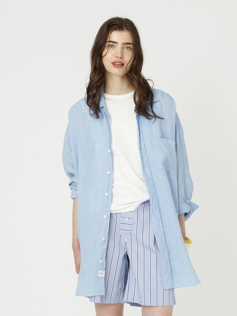 マッケンジー クラシックリネン エンブロイダリー シャツ 詳細画像 light blue 4