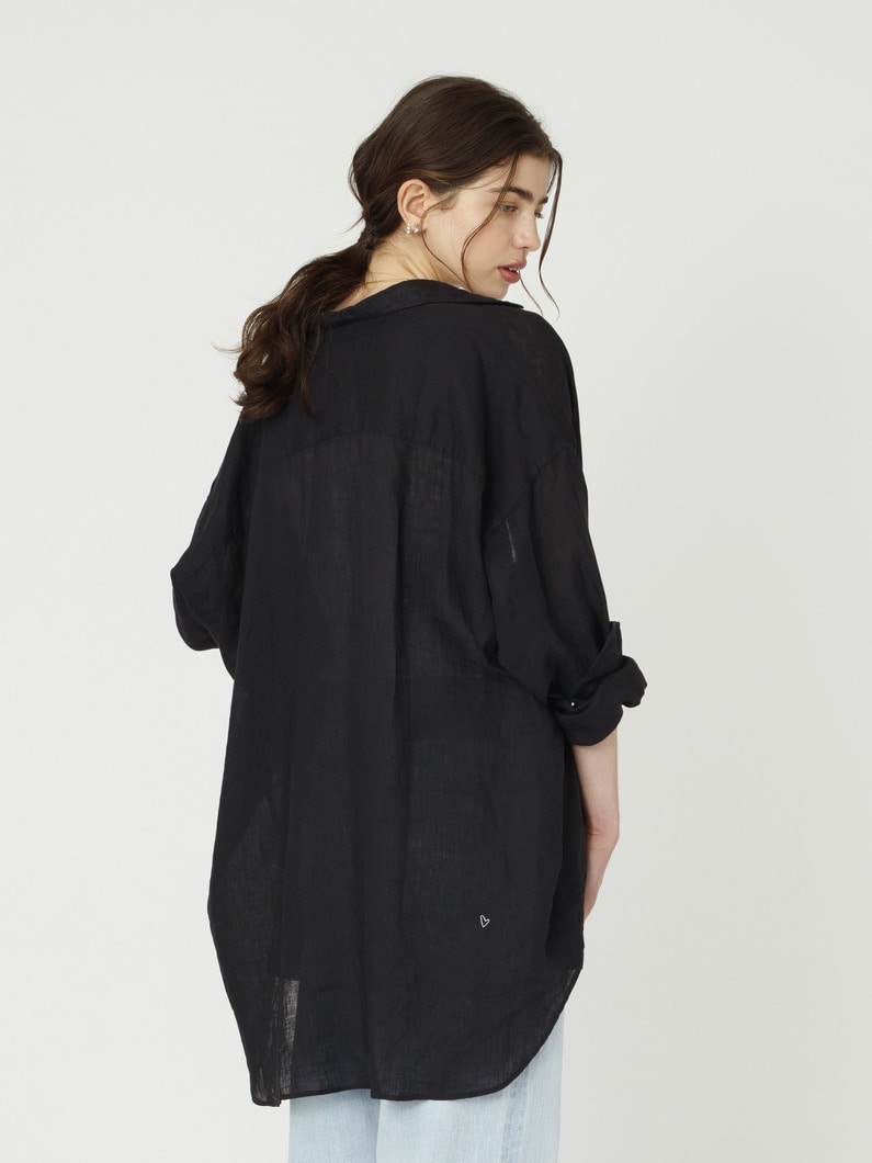 マッケンジー クラシックリネン エンブロイダリー シャツ 詳細画像 black 2