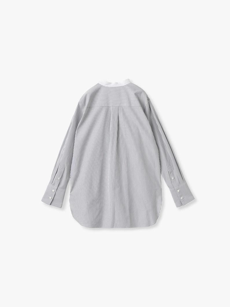 エッセンシャルコットン バンドカラー シャツ 詳細画像 gray 1