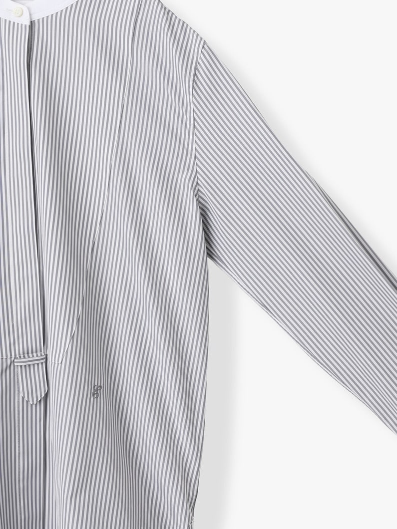 エッセンシャルコットン バンドカラー シャツ 詳細画像 gray 2