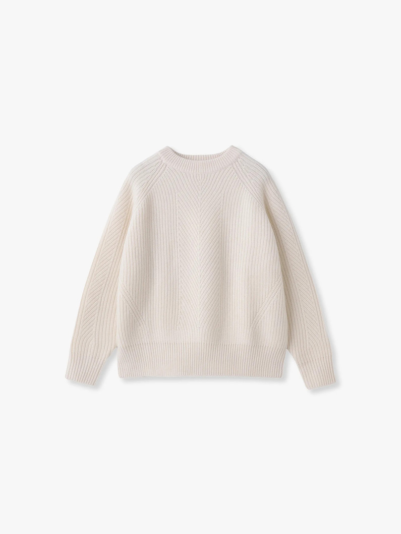 チェルシー カシミア ニット プルオーバー（ホワイト/ネイビー/ライトグレー/ピンク/レッド/グリーン） 詳細画像 white 1