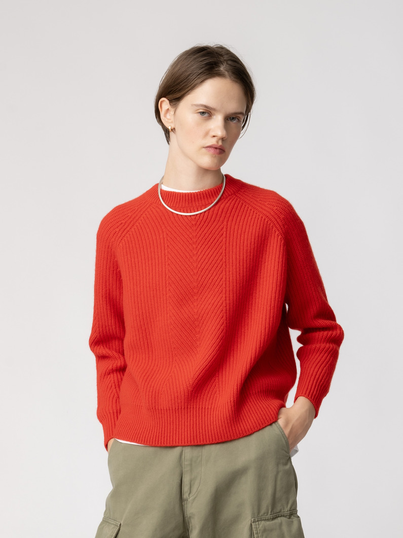 チェルシー カシミア ニット プルオーバー（ホワイト/ネイビー/ライトグレー/ピンク/レッド/グリーン） 詳細画像 red