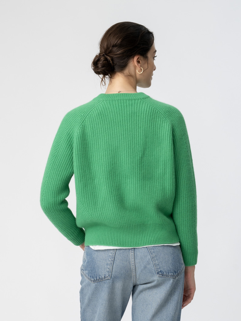 チェルシー カシミア ニット プルオーバー（ホワイト/ネイビー/ライトグレー/ピンク/レッド/グリーン） 詳細画像 green 2
