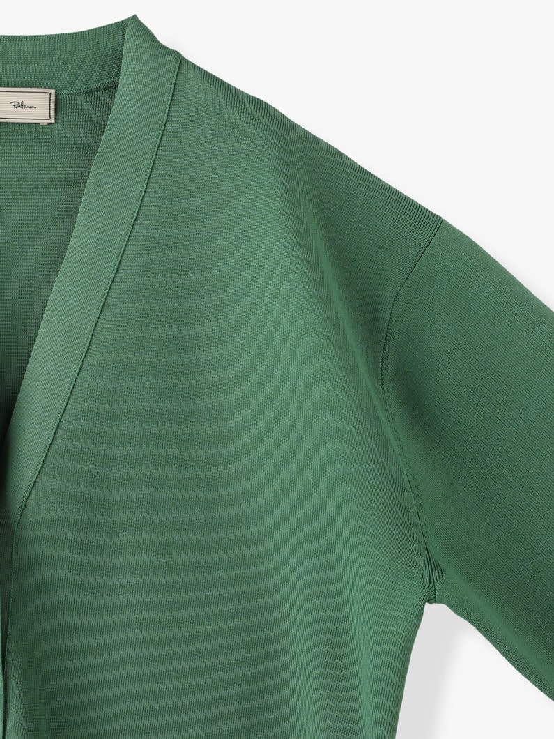 Silk Cotton Knit V Neck Cardigan (red/green/light purple) 詳細画像 green 6