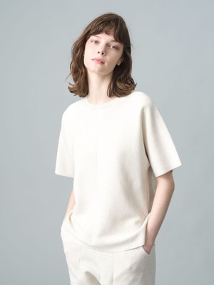 Light Wool Milano Half Sleeve Knit Pullover 詳細画像 off white