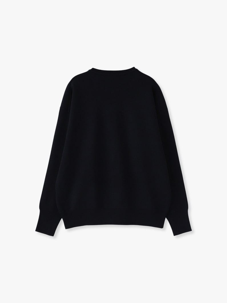 Light Wool Milano Long Sleeve Knit Pullover 詳細画像 navy 1