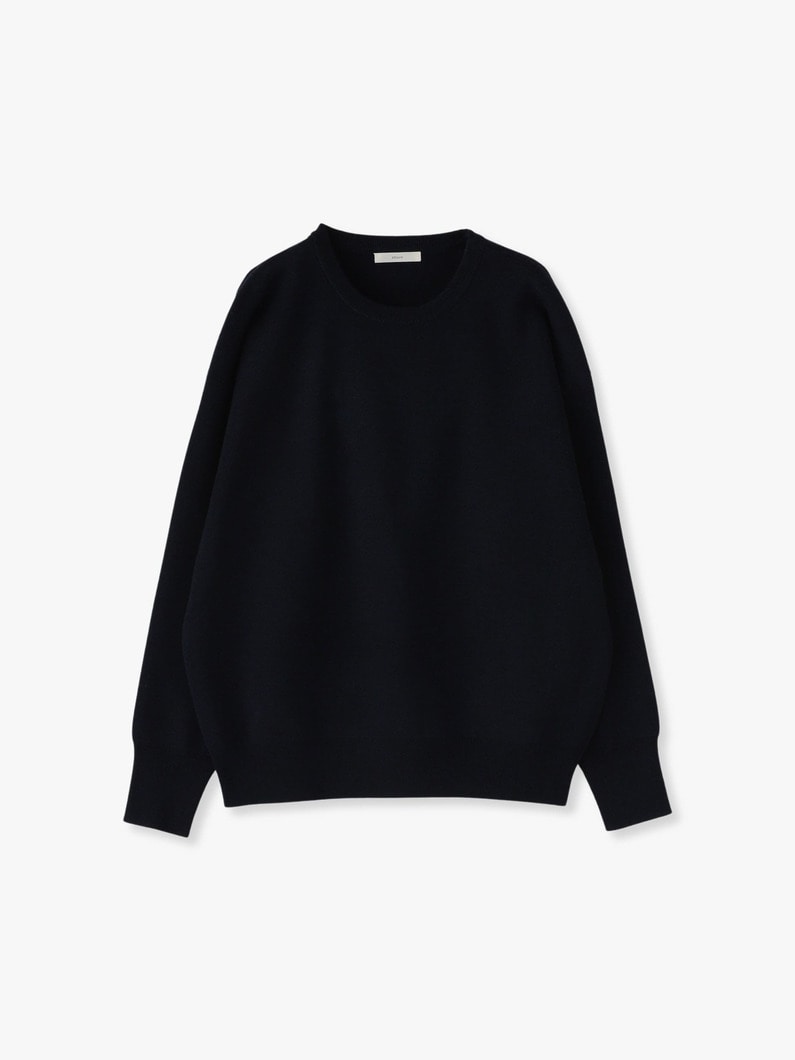 Light Wool Milano Long Sleeve Knit Pullover 詳細画像 navy 2