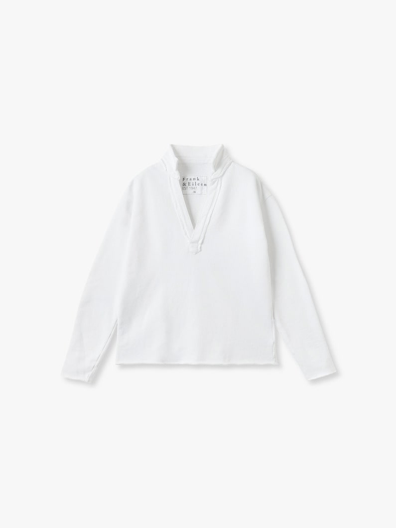 パトリック ポップオーバー ヘンリー Vネック トップ 詳細画像 white 1
