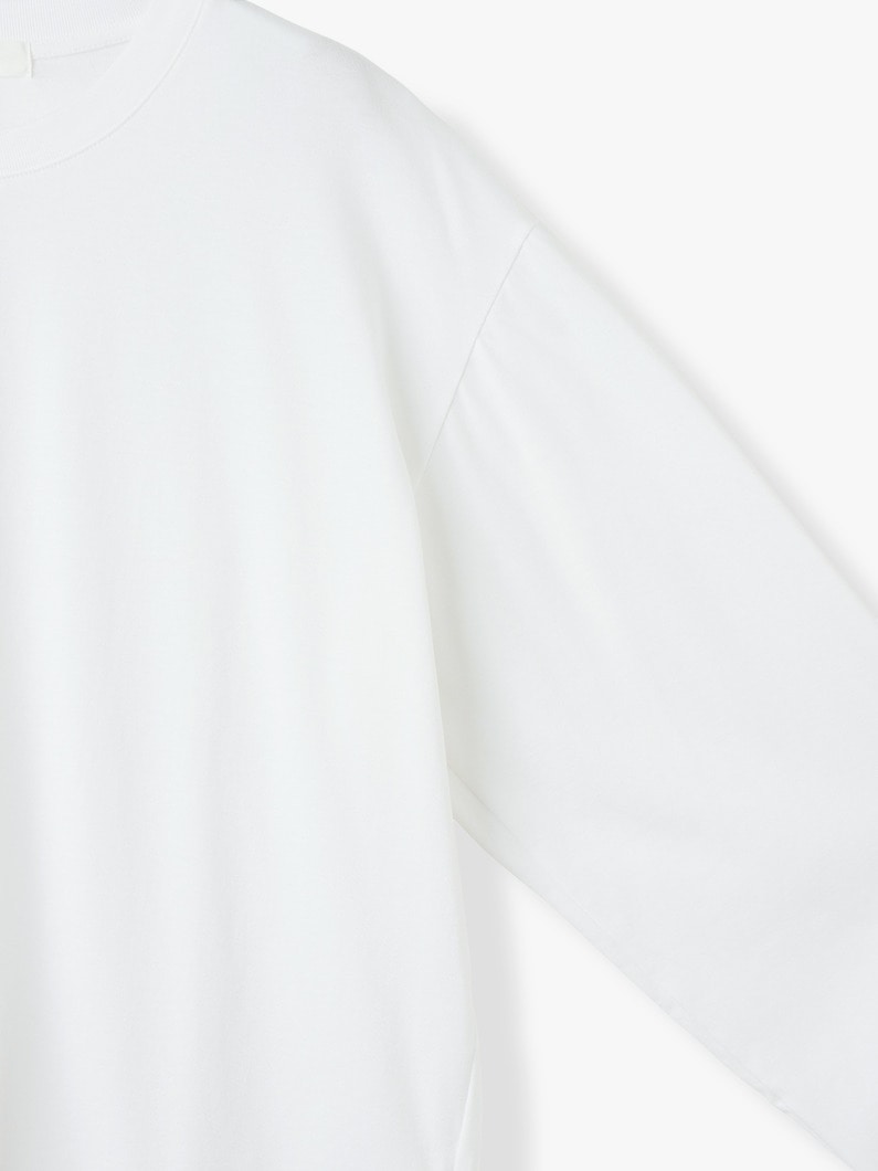 コットン ロングスリーブ ティー 詳細画像 white 2