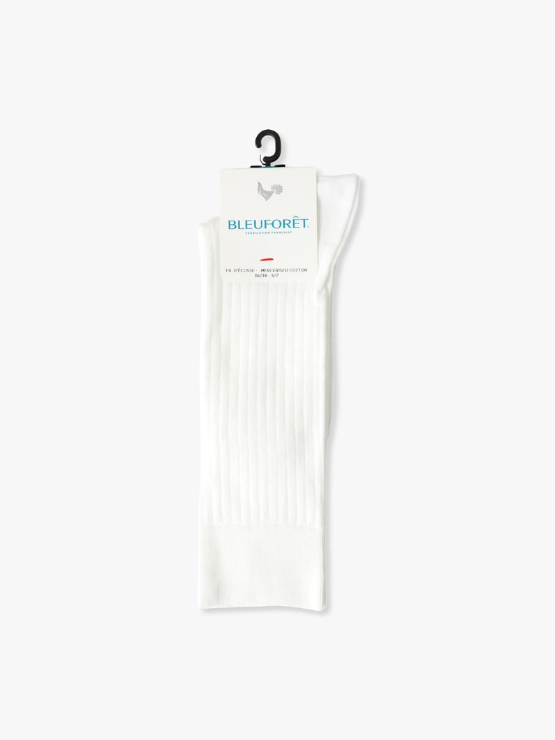 Solid Mercerised Cotton Socks 詳細画像 white